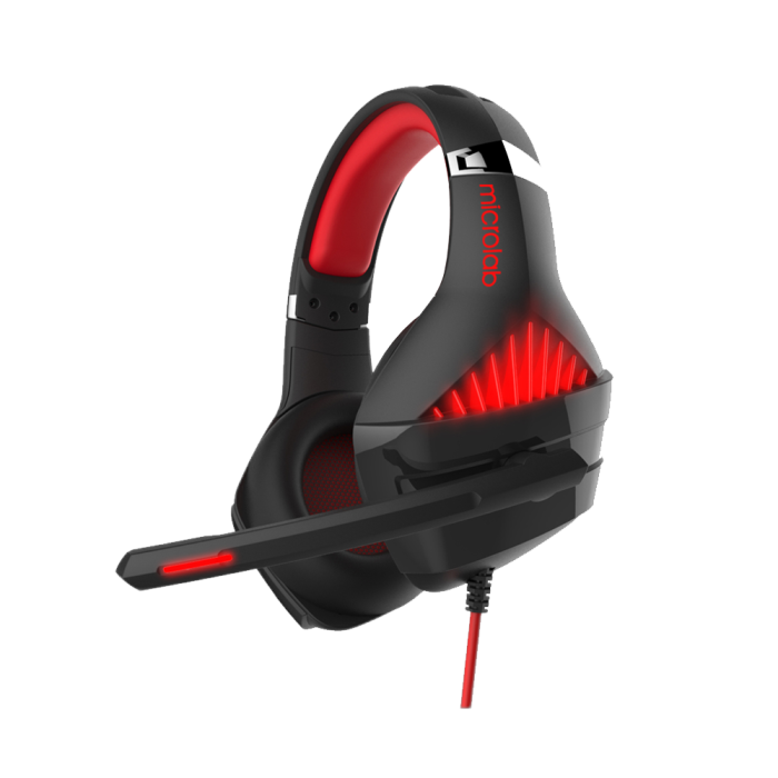 Наушники игровые проводные Microlab G6 Gaming / Red-Black