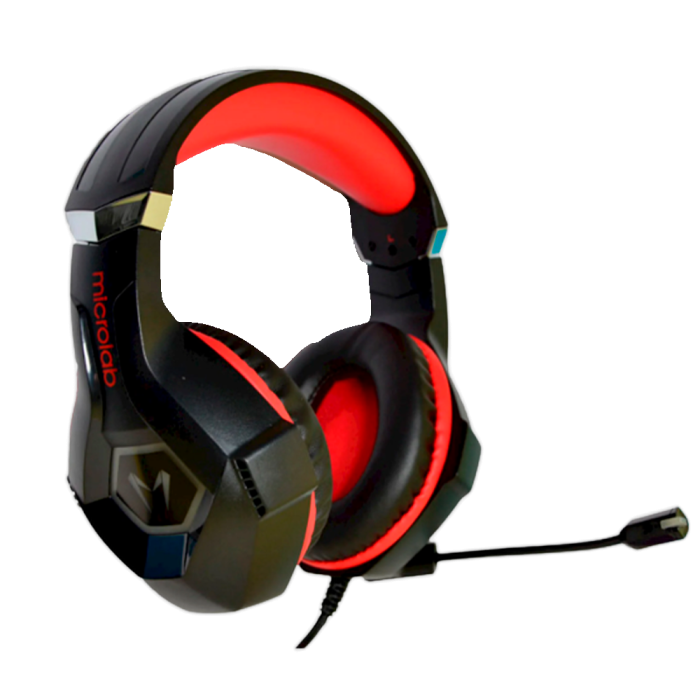 Наушники игровые проводные Microlab G7 Gaming / Red-Black