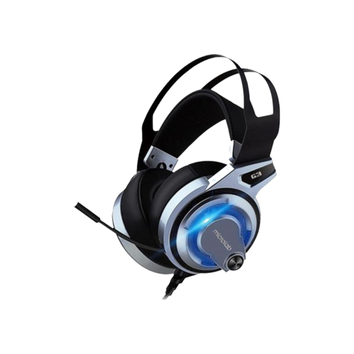 Наушники игровые проводные Microlab G3 Gaming / Silver-Black