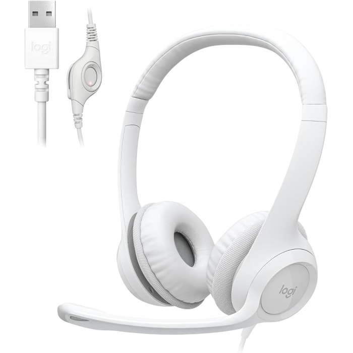 Наушники проводные Logitech H390 / White
