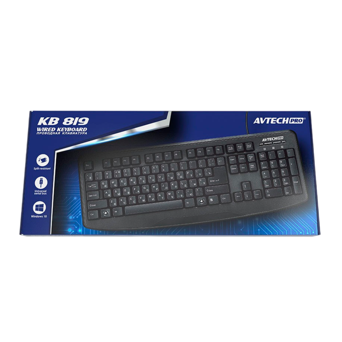 Клавиатура проводная AVTech Pro KB819 / Black