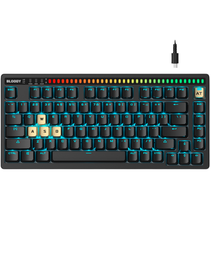 Клавиатура игровая проводная Bloody AT75 Magnesium Gaming / Black