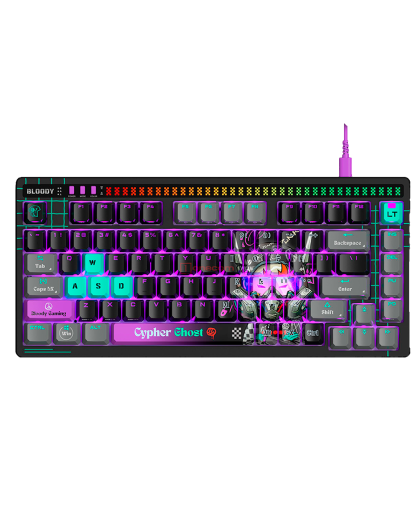 Клавиатура игровая проводная Bloody AT75 Cypher Ghost Gaming / Black