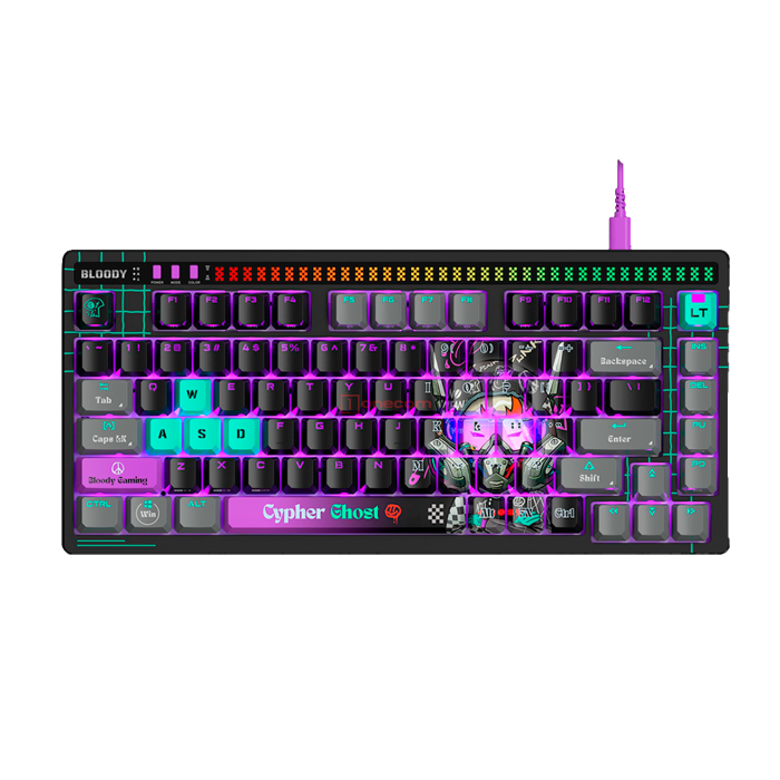 Клавиатура игровая проводная Bloody AT75 Cypher Ghost Gaming / Black