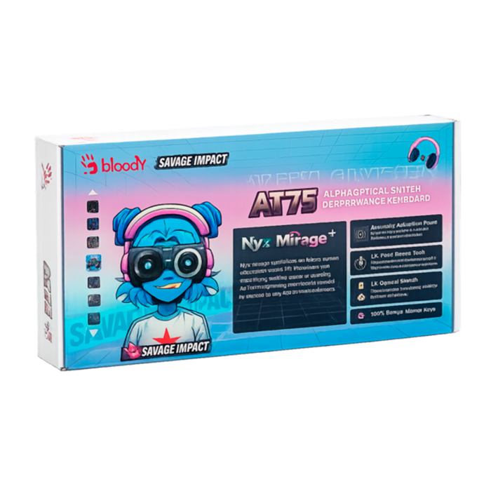Клавиатура игровая проводная Bloody AT75 Nyx Mirage Gaming / White