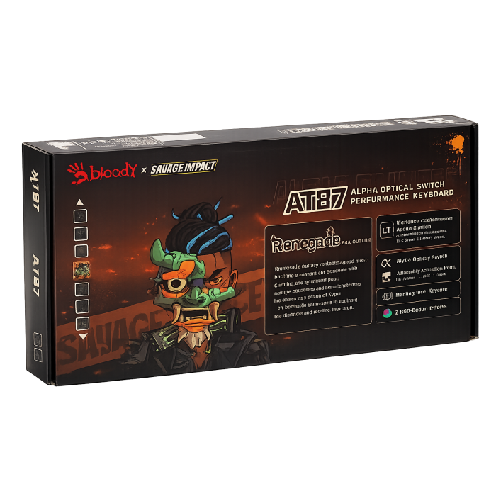 Клавиатура игровая проводная Bloody AT87 Renegade Midnight Gaming / Black