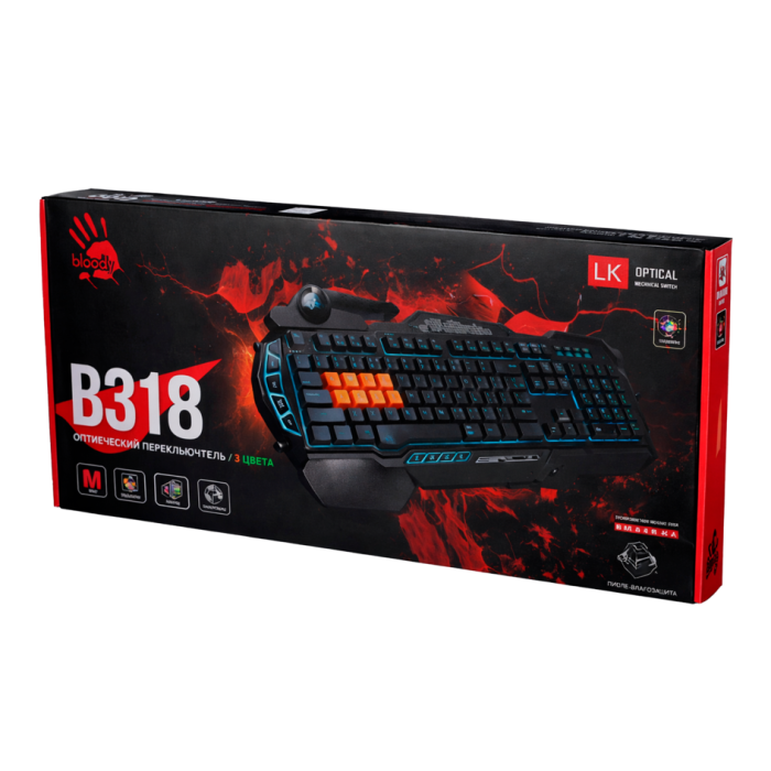 Клавиатура игровая проводная Bloody B318 Gaming / Black