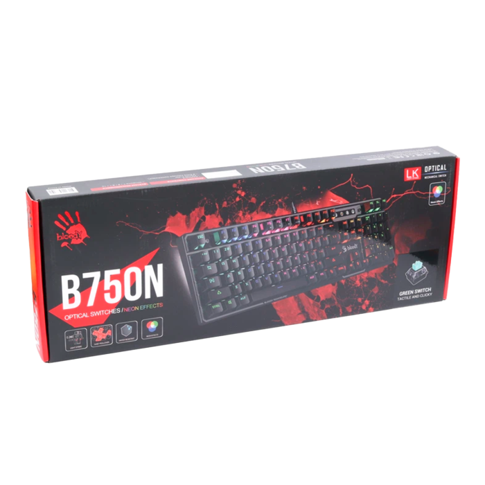 Клавиатура игровая проводная Bloody B750N Gaming / Destiny Green