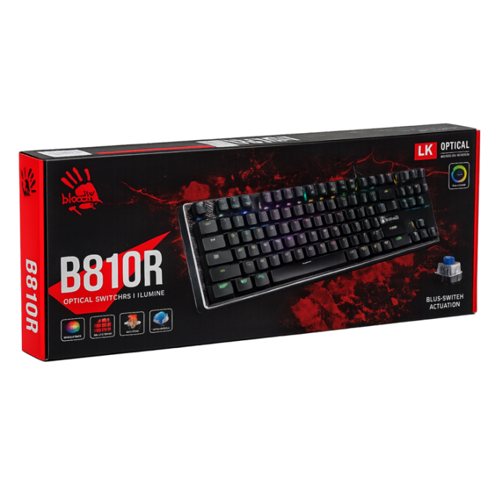 Клавиатура игровая проводная Bloody B810R Battlefie Gaming / Black