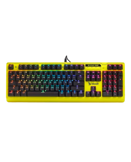 Клавиатура игровая проводная Bloody B810RC Gaming / Punk Yellow