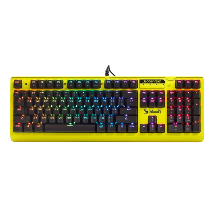 Клавиатура игровая проводная Bloody B810RC Gaming / Punk Yellow