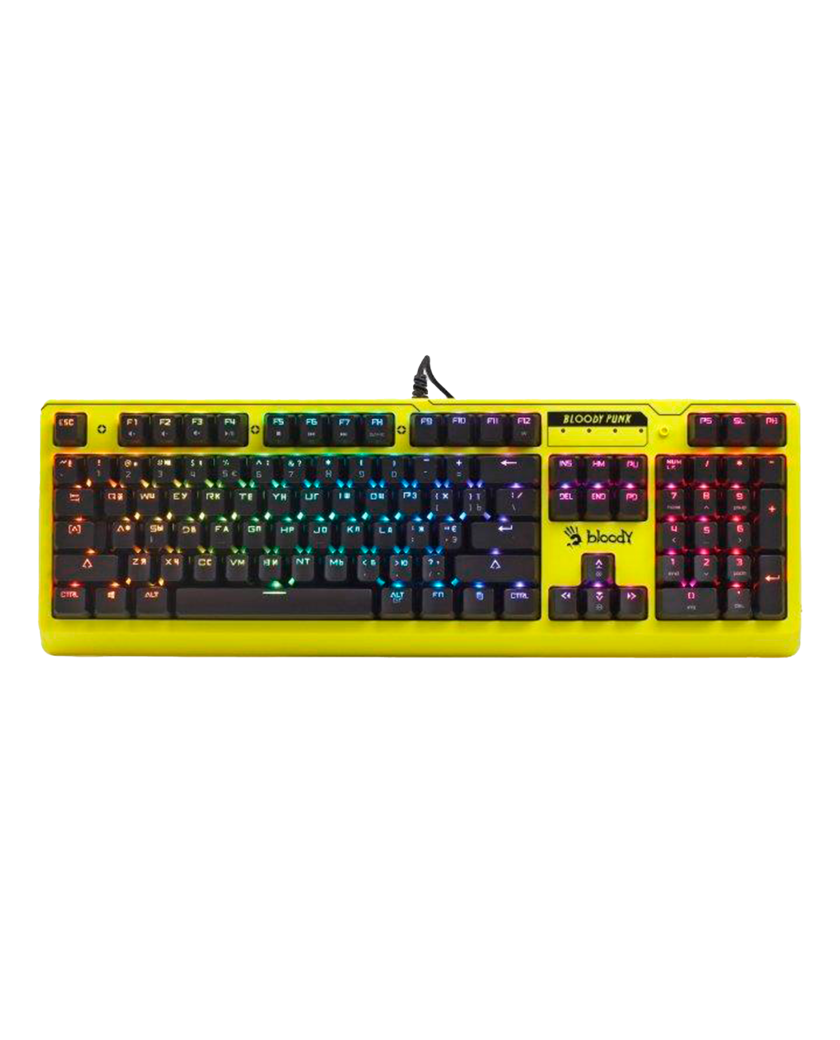 Клавиатура игровая проводная Bloody B810RC Gaming / Punk Yellow