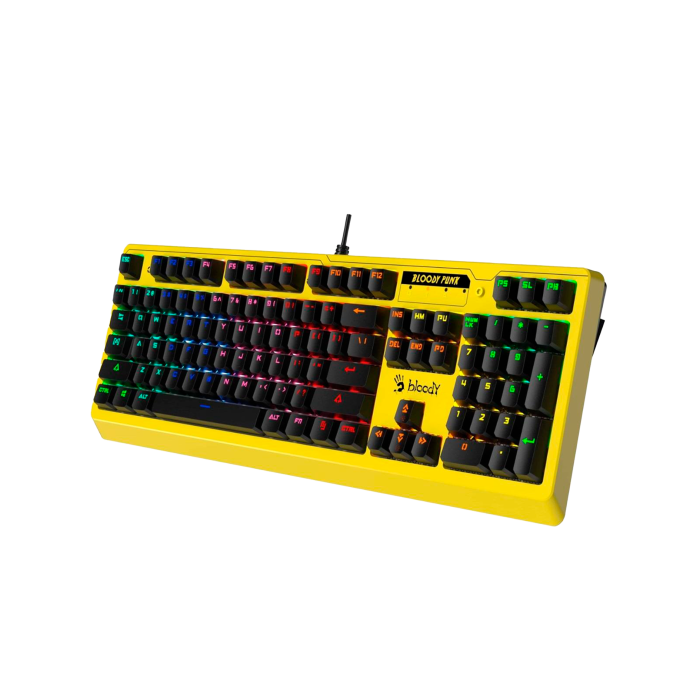 Клавиатура игровая проводная Bloody B810RC Gaming / Punk Yellow