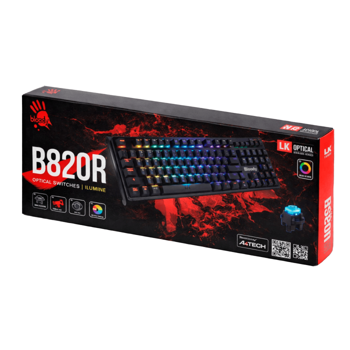 Клавиатура игровая проводная Bloody B820R Blue Swith Gaming / Black