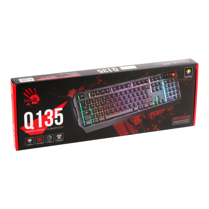 Клавиатура игровая проводная Bloody Q135 RGB / Black