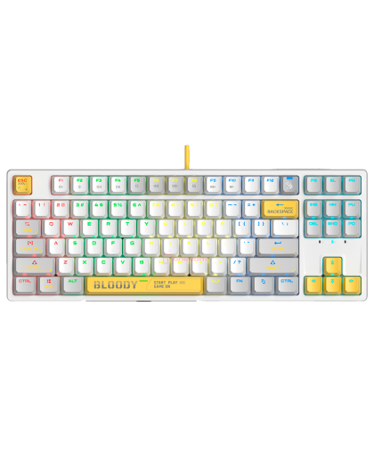 Клавиатура игровая проводная Bloody S87 Gaming / Energy White