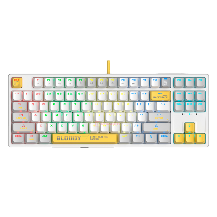Клавиатура игровая проводная Bloody S87 Gaming / Energy White