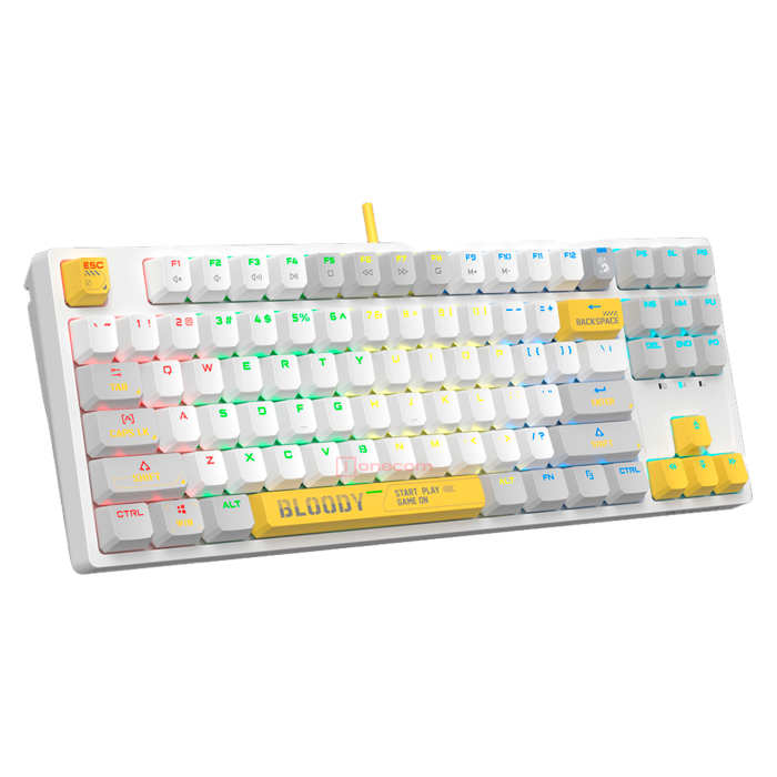 Клавиатура игровая проводная Bloody S87 Gaming / Energy White