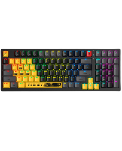 Клавиатура игровая проводная Bloody S98 Sport Lime Gaming RGB / White