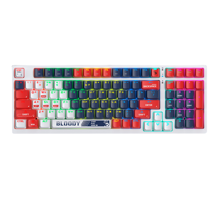 Клавиатура игровая проводная Bloody S98 Sport Navy Red Switch Gaming RGB / Color