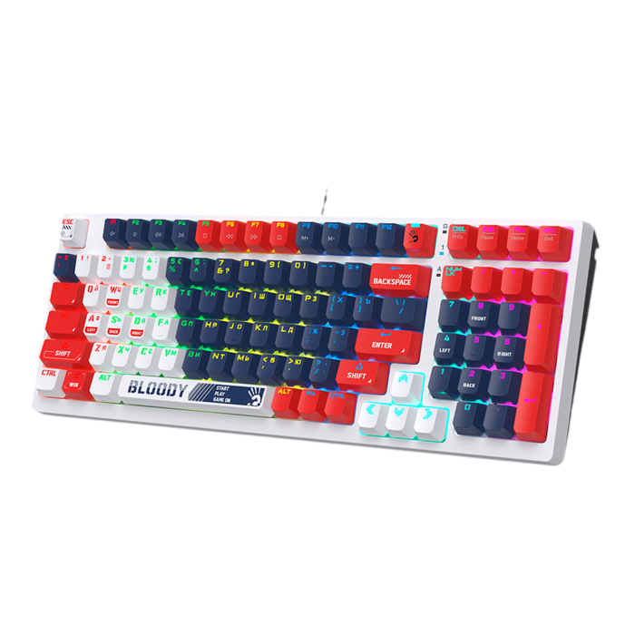 Клавиатура игровая проводная Bloody S98 Sport Navy Red Switch Gaming RGB / Color