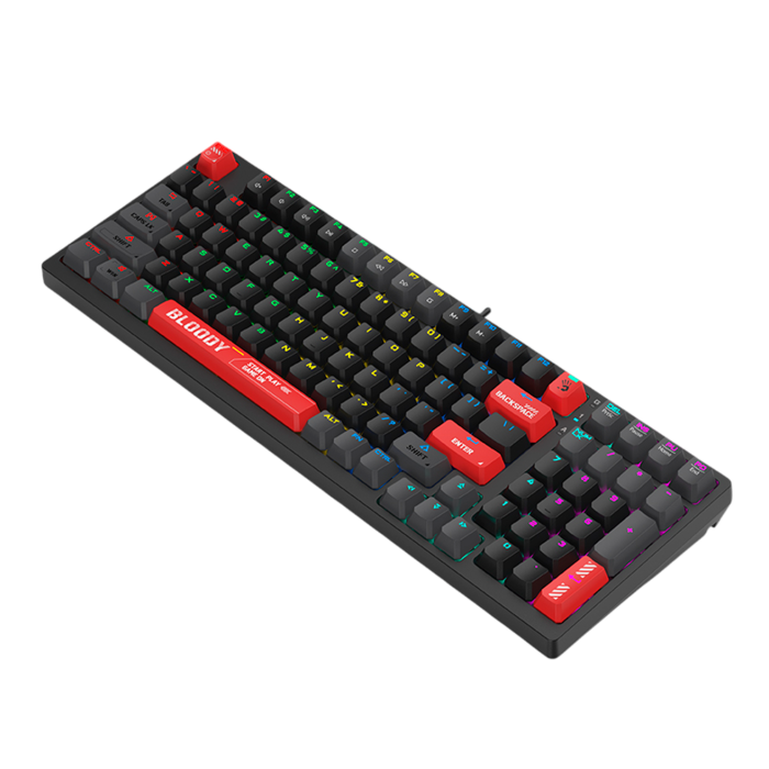 Клавиатура игровая проводная Bloody S98 Sports Red Gaming RGB / Red