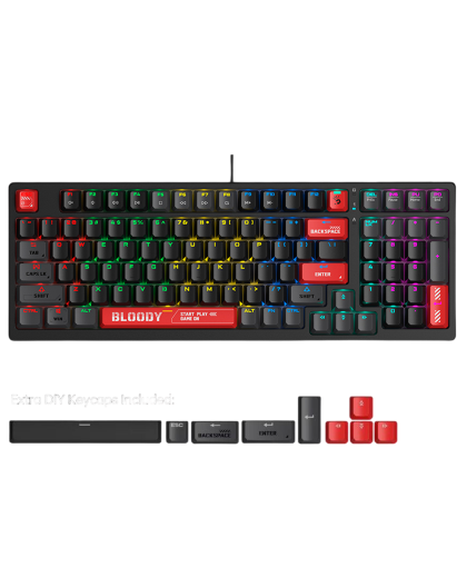 Клавиатура игровая проводная Bloody S98 Sports Red Gaming RGB / Red