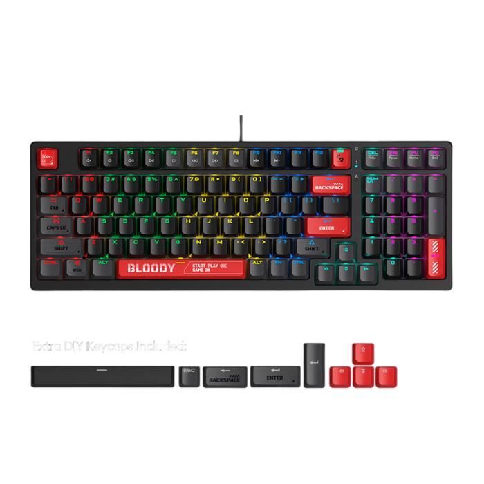 Клавиатура игровая проводная Bloody S98 Sports Red Gaming RGB / Red