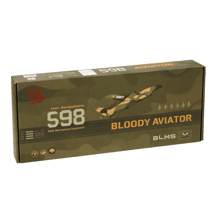 Клавиатура игровая проводная Bloody S98 Aviator Gaming / Khaki