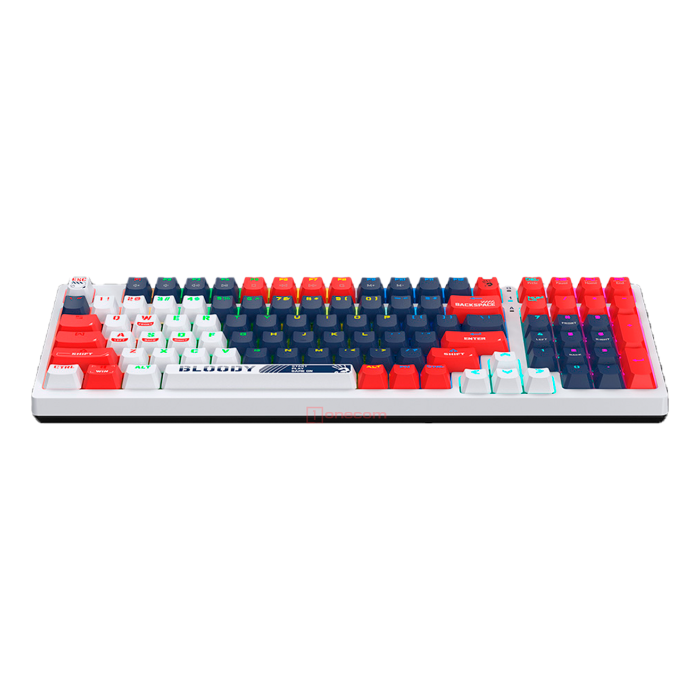 Клавиатура игровая проводная Bloody S98 Sports Navy Brown Switch Gaming RGB / White