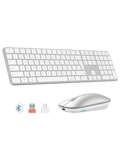Комплект беспроводной (клавиатура+мышь) Meetion C230MW / White