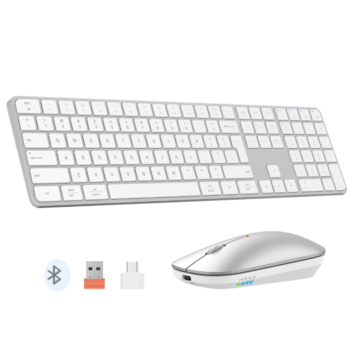 Комплект беспроводной (клавиатура+мышь) Meetion C230MW / White
