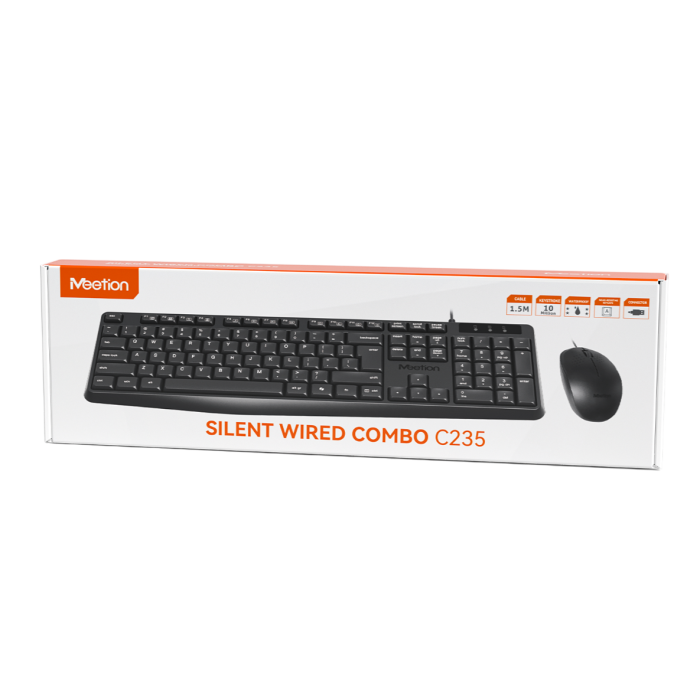 Комплект проводной (клавиатура+мышь) Meetion C235 / Black 