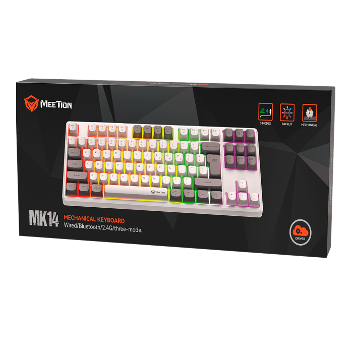 Клавиатура игровая беспроводная Meetion MK14 / White