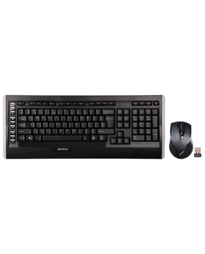 Комплект беспроводной (клавиатура+мышь) A4Tech 9300F / Black