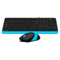 Комплект проводной (клавиатура+мышь) A4Tech Fstyler F1010 / Black-Blue