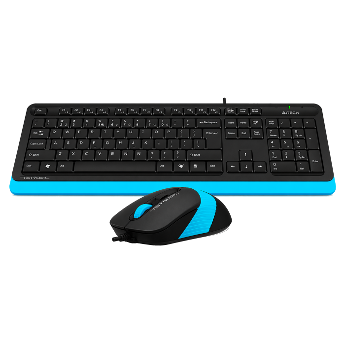Комплект проводной (клавиатура+мышь) A4Tech Fstyler F1010 / Black-Blue