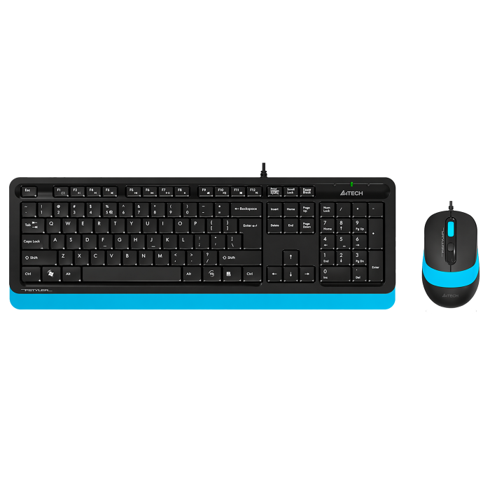 Комплект проводной (клавиатура+мышь) A4Tech Fstyler F1010 / Black-Blue