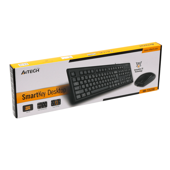 Комплект проводной (клавиатура+мышь) A4Tech KM-72620D / Black