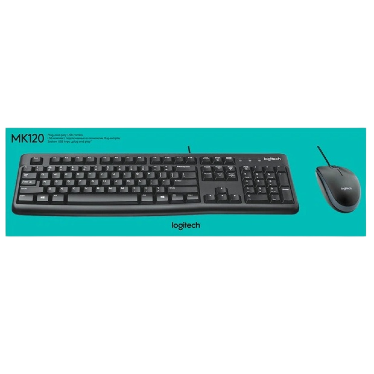 Комплект проводной (клавиатура+мышь) Logitech MK120 / Black