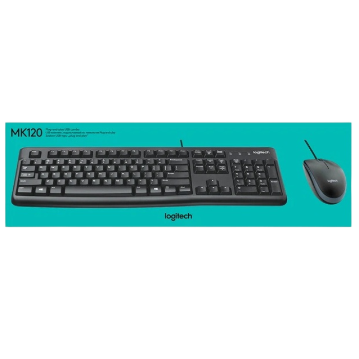 Комплект проводной (клавиатура+мышь) Logitech MK120 / Black
