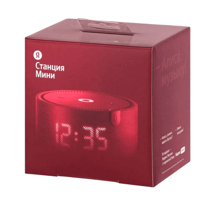 Яндекс Станция Мини с Часами Красный