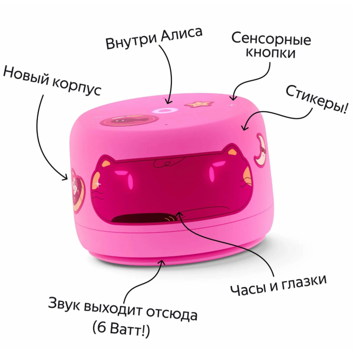 Яндекс Станция Лайт 2 с часами Розовый