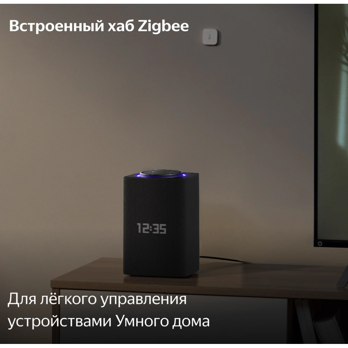Умная колонка Яндекс Станция Макс с Алисой и Zigbee / Черный