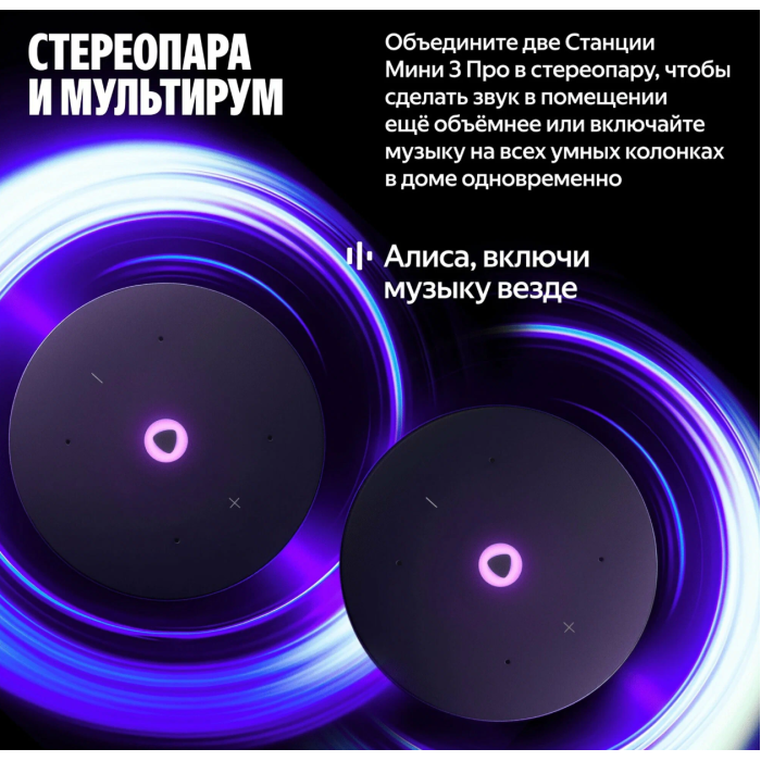 Яндекс Станция Мини 3 ПРО Серый