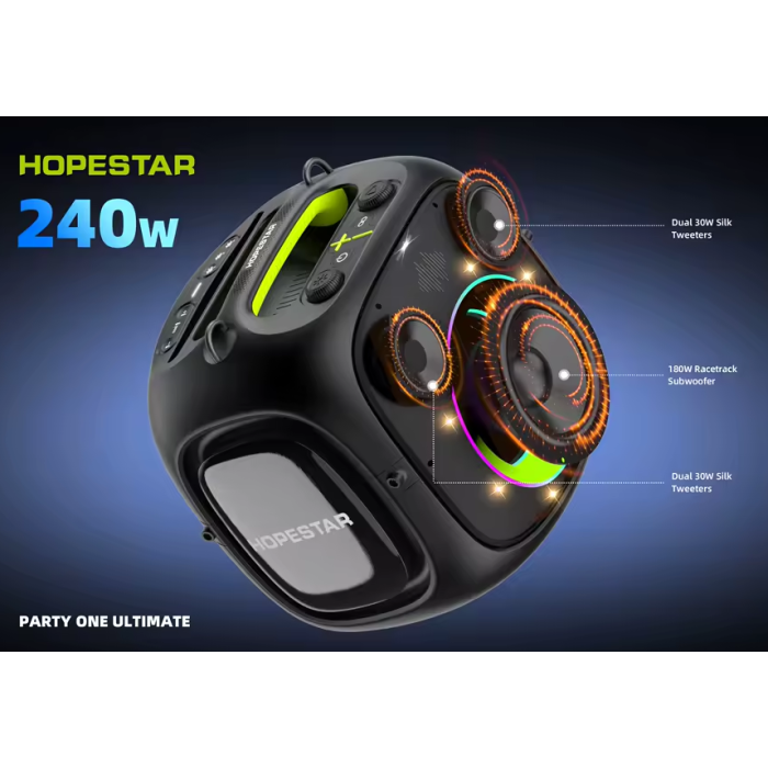 Акустическая беспроводная колонка Hopestar Party One + 2 Microphone