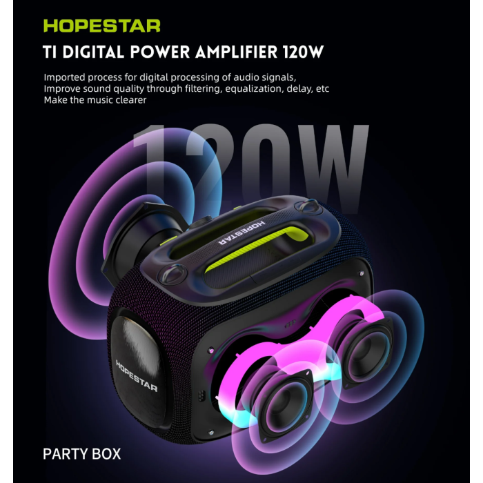 Акустическая беспроводная колонка Hopestar Party Box + 2 Microphone