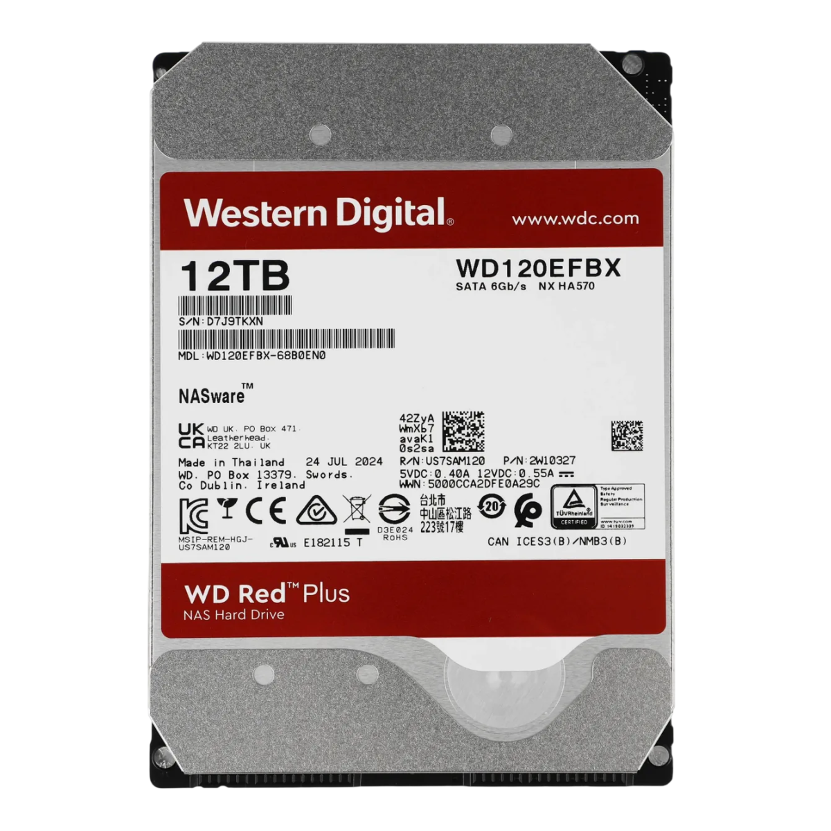 Жёсткий диск HDD Western Digital 12TB Red Plus