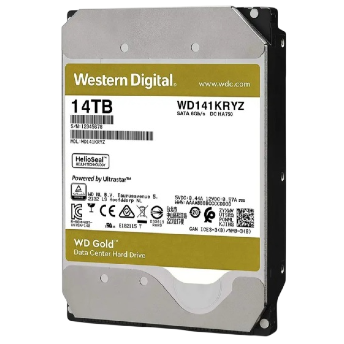 Жёсткий диск HDD Western Digital Gold 14TB 