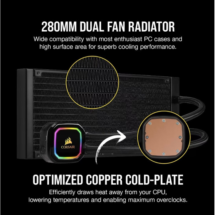 Система водяное охлаждение Corsair Icue H115i RGB Pro XT / Black